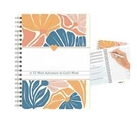 The Bible 52 Week Study Journal Daily Prayer Notes Faith Focused, A Beautiful Year In The Bible For Women, For Women Adults Beginners Catholic Christian Note Taking Reflection Religious Supplies