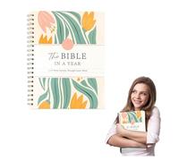 The Bible In A Year: 52 Week Bible Study for Women, A Beautiful Year in The Bible for Women Spiral Bible Study Journal, Studying Guide Notebook Strengthening Faith Love Indoor Outdoor Decor (E)