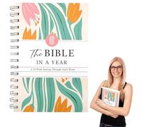 The Bible in A Year: 52 W ible Study for Women, A5 Spiral Bibles Journal Study Guide, A Beautiful Year in The Bibles, Scripture Note Taking for All, Christian Journaling Strengthening Faith Love