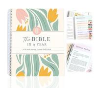 The Bible In A Year: 52-Week Bible Study Journal for Women, Spiral Christian Devotional Notebook, Guided Study Planner for Strengthening Faith & Prayer, Beautiful Year-Long Journey Through Scripture