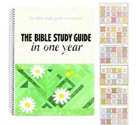 The Bible in a Year: 52-Week Study Guide with 90 Laminated Tabs & Note-Taking Space,Spiral-Bound Bible Study Journal for Women & Beginners (A4 Size)