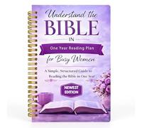 The Bible In A Year A 52-Week Study, Purple Spiral Bible Study Guide, Structured Yearly Reading Plan And 52 Weeks For Women Spiritual Journal For Busy Moms Daily Devotional Growth