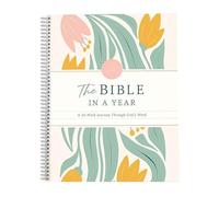 The Bible in A Year: A 52-Week Study Through Gods Word, Spiral Bible Study Guide With Note Taking Space, 52-Week Women's Bible Study Plan (White)