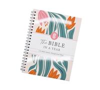 The Bible in A Year: Tulip Bible Study Guide for Women,Spiral Tulip Print Bible Study Plan Daily Devotional Journal with Scripture Quotes,A4