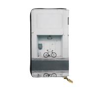 The Bicycle Next To The House Double-Sided Full-Print Premium Wallet - Spacious Bifold Wallet For Women And Girls With Multiple Card Slots, Zippered Coin Pocket, Id, And Checkbook Compartments
