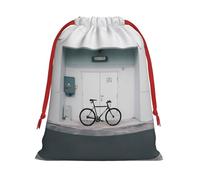 The Bicycle Next To The House Drawstring Gift Bag â€“ Premium Polyester Holiday & Party Favor Bag With Full-Print Design, Perfect For Christmas, Halloween, And Promotions