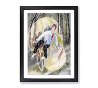 The Bicycle Rider By Charles Demuth Classic Painting Framed Wall Art Print, Ready to Hang Picture for Living Room Bedroom Home Office Décor, Black A3 (34 x 46 cm)