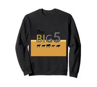 The Big 5 African Safari Adventure Wildlife Enthusiasts Sweatshirt, Adult Unisex, Black, M