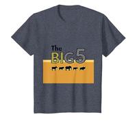 The Big 5 African Safari Adventure Wildlife Enthusiasts T-Shirt, Kids, Heather Blue, 2 Years