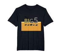 The Big 5 African Safari Adventure Wildlife Enthusiasts T-Shirt, Men's Big and Tall, Black, 2X Tall
