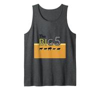 The Big 5 African Safari Adventure Wildlife Enthusiasts Tank Top, Men, Dark Heather Grey, S