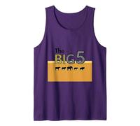 The Big 5 African Safari Adventure Wildlife Enthusiasts Tank Top, Men, Purple, M