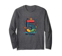 The Big 5 Birthday Boy Milestone Celebration Long Sleeve T-Shirt, Adult Unisex, Dark Heather Grey, L