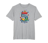 The Big 5 Birthday Boy Milestone Celebration T-Shirt, Men's Big and Tall, Heather Grey, 4X Tall