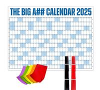 The Big A## Calendar 2025,2025 Wall Calendar 48x36 Inches,Extra Large Yearly Planner With Sticky Notes For Home Office School,12 Month Organizer For Events,Deadlines,And Goals (Blue)