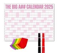 The Big A## Calendar 2025,2025 Wall Calendar 48x36 Inches,Extra Large Yearly Planner With Sticky Notes For Home Office School,12 Month Organizer For Events,Deadlines,And Goals (Pink)
