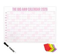 The Big A## Calendar 2026,2026 Wall Calendar 48x36 Inches,Extra Large Yearly Planner With Sticky Notes For Home Office School,12 Month Organizer For Events,Deadlines,And Goals (Pink)