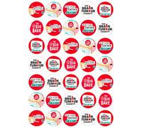 The Big Bake - Brain Tumour Charity Party Pack - Edible Cupcake Toppers - Wafer or Icing - Charity Themed Celebration Cake Decorations for Cupcakes, Cookies, Brownies, Muffins & More!