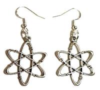 The Big Bang Atom Earrings on Sterling Silver Hooks in a Velvet Gift Bag, Science, Graduation, Fashion Jewelry