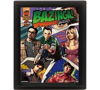 The Big Bang Theory Comic Bazinga 10x8 Framed 3D Poster, Multi-Colour