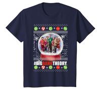 The Big Bang Theory Girl's Snow Globe Cotton Christmas T-Shirt in Navy | Size: 9 Years The Big Bang Theory Navy 9 Years