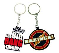 The Big Bang Theory Laser Cut Rubber Keychain Twin Pack - Includes Bazinga and Logo Designs