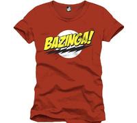 The Big Bang Theory Men's Bazinga Regular Fit Short Sleeve T-Shirt, Red, X-Large