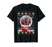 The Big Bang Theory Men's Snow Globe Cotton Christmas T-Shirt in Black | Size: XL The Big Bang Theory Black XL