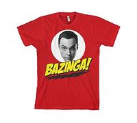 The Big Bang Theory Official Bazinga Sheldons Head T-Shirt (Red) XL