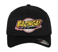 The Big Bang Theory Officially Licensed Bazinga Patch Flexfit Baseball Cap (Black), Small/Medium