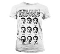 The Big Bang Theory Officially Licensed Sheldons Emotions Women T-Shirt (White), Medium