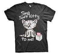The Big Bang Theory Officially Licensed Sing Soft Kitty to Me Mens T-Shirt (Black), XXXXX-Large