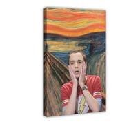The Big Bang Theory Sheldon Lee Cooper The Scream Art Prints Posters Aesthetic Canvas Poster Bedroom Decor Sports Landscape Office Room Decor Gift Frame-style 12x18inch(30x45cm)