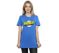 The Big Bang Theory Women's Sheldon Bazinga Boyfriend Fit T-Shirt Royal Blue X-Large