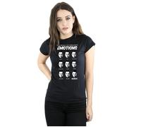 The Big Bang Theory Women's Sheldon Emotions Cotton T-Shirt in Black | Size: XL The Big Bang Theory Black XL