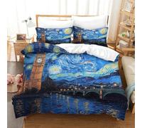 The Big Ben in London Duvet Cover Set 3 PCS Hotel Quality Quilt Cover Bedding Sets Bed Covers with Pillowcases with Zipper Closure Hypoallergenic Soft Breathable Microfiber Super King（260x220cm）