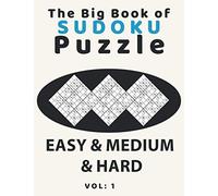 the big book of sudoku puzzle easy & medium & hard: large print soduku books for adults and seniors, soduko for adults 4 puzzls per page, ... puzzles books for adult and solution 1vol