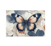 The Big Butterfly Is On A Blue And White Background 1000 Piece Jigsaw Puzzles For Adults Wooden Puzzles For Adults Gifts Home Decor