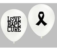 The Big C Awareness 12" Latex Balloons - Skin Black (10Pc)