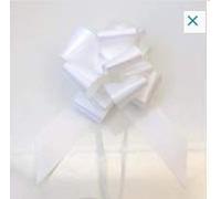 The Big Card Company 3m x 80cm Clear Cellophane Wrap & White Pull bow cut off large roll and folded for postage