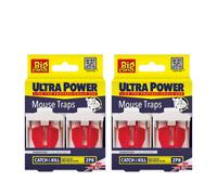 The Big Cheese 2 Pack Ultra Power Mouse Twin Traps Pre-Baited Ready-To-Use Professional-Grade Guaranteed Kill