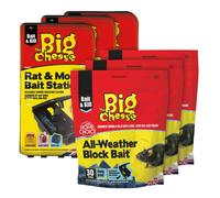 The Big Cheese 3 Rat and Mouse Bait Box and Rat and Mouse Poison (900 g) - Rat Poisoning Blocks, Rat Poison, Mouse Poison, Rat Killer, Mouse Killer,