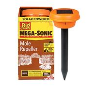The Big Cheese Hi-Vis Mega-Sonic Solar Mole Repeller Spike. Solar Powered Weather-Resistant Mole Deterrent for Continuous Protection of Lawn and Garden Areas, Orange
