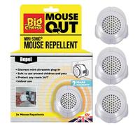 The Big Cheese Mouse Out Mini-Sonic Repellent - Ultrasonic Pest Repeller - Round-the-Clock Mouse Deterrent that Prevents Return - Rodent Control Product - Mouse Repeller Plug In, Pet Safe - 3 Pack
