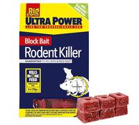 The Big Cheese Ultra Power Block Bait Rodent Killer - 20 g x 6, Rat and Mice Brodifacoum Poison Blocks, Fast Acting, Biodegradable, British Grain, Indoor Outdoor All Weather, Red