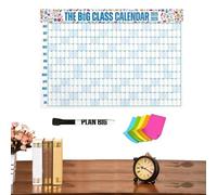 The Big Class Academic Calendar (August 2025 to July 2026), Wall Planner 2025-2026 with 5 Different Colored Stickers & 1 Dry Erase Marker