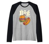 The Big Decision Burger Hotdog American Flag Raglan Baseball Tee