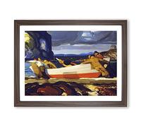 The Big Dory By George Bellows Classic Painting Framed Wall Art Print, Ready to Hang Picture for Living Room Bedroom Home Office Décor, Walnut A4 (34 x 25 cm)