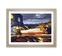 The Big Dory By George Bellows Classic Painting Framed Wall Art Print, Ready to Hang Picture for Living Room Bedroom Home Office Décor, Oak A4 (34 x 25 cm)