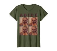 The Big Lebowski Abide Four Box Up T-Shirt, Women, Olive Green, Medium